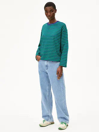 ARMEDANGELS | Felpa Taglio Ampio FRANKAA STRIPES | grün